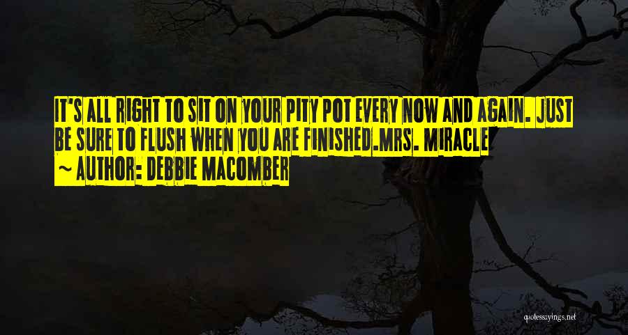 Debbie Macomber Quotes: It's All Right To Sit On Your Pity Pot Every Now And Again. Just Be Sure To Flush When You