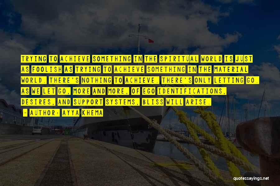 Ayya Khema Quotes: Trying To Achieve Something In The Spiritual World Is Just As Foolish As Trying To Achieve Something In The Material