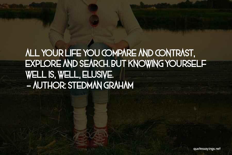 Stedman Graham Quotes: All Your Life You Compare And Contrast, Explore And Search. But Knowing Yourself Well Is, Well, Elusive.