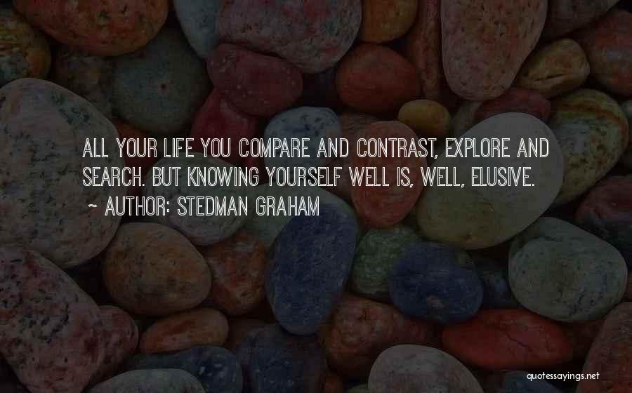 Stedman Graham Quotes: All Your Life You Compare And Contrast, Explore And Search. But Knowing Yourself Well Is, Well, Elusive.