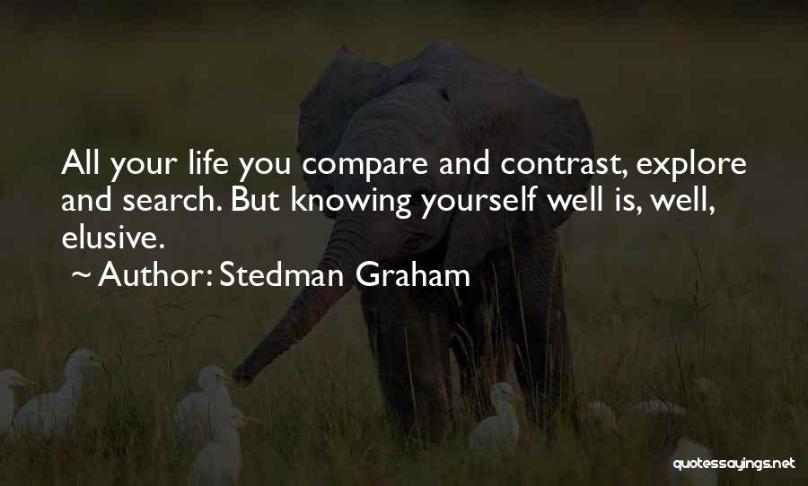 Stedman Graham Quotes: All Your Life You Compare And Contrast, Explore And Search. But Knowing Yourself Well Is, Well, Elusive.