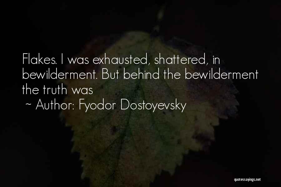 Fyodor Dostoyevsky Quotes: Flakes. I Was Exhausted, Shattered, In Bewilderment. But Behind The Bewilderment The Truth Was