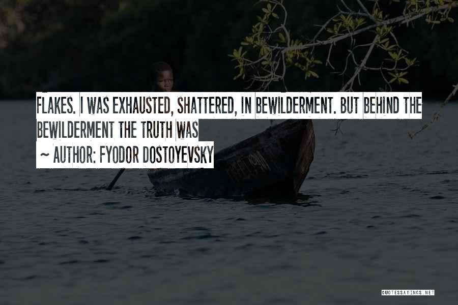 Fyodor Dostoyevsky Quotes: Flakes. I Was Exhausted, Shattered, In Bewilderment. But Behind The Bewilderment The Truth Was