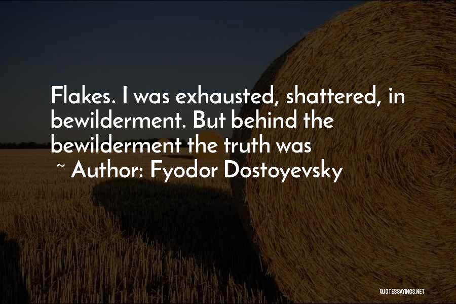 Fyodor Dostoyevsky Quotes: Flakes. I Was Exhausted, Shattered, In Bewilderment. But Behind The Bewilderment The Truth Was