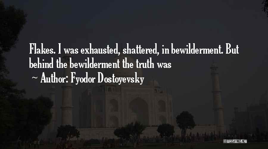 Fyodor Dostoyevsky Quotes: Flakes. I Was Exhausted, Shattered, In Bewilderment. But Behind The Bewilderment The Truth Was