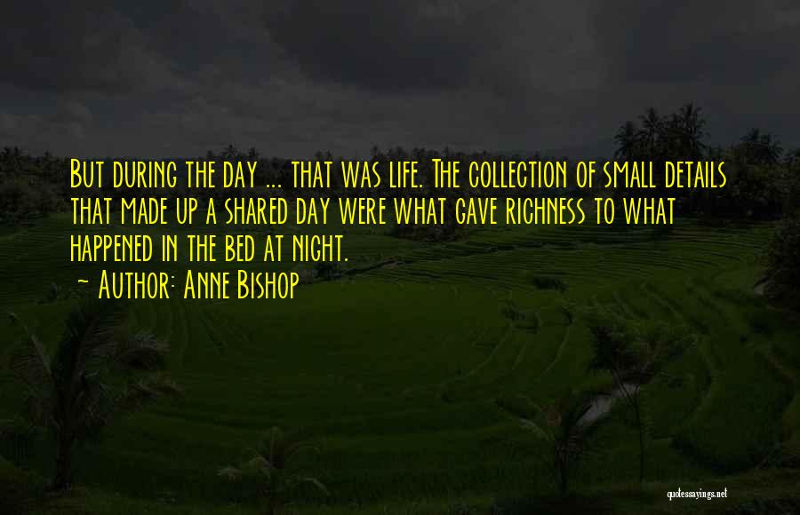 Anne Bishop Quotes: But During The Day ... That Was Life. The Collection Of Small Details That Made Up A Shared Day Were