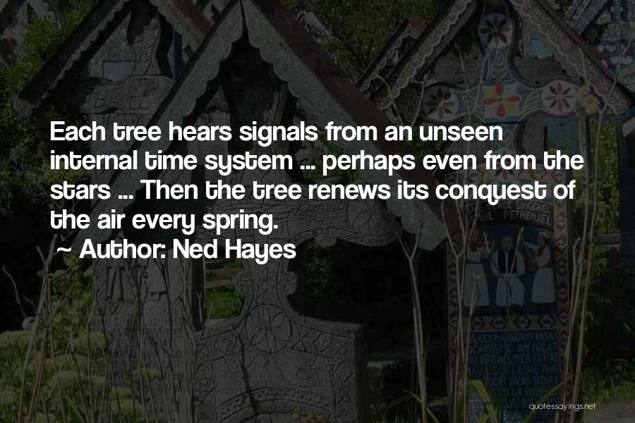 Ned Hayes Quotes: Each Tree Hears Signals From An Unseen Internal Time System ... Perhaps Even From The Stars ... Then The Tree