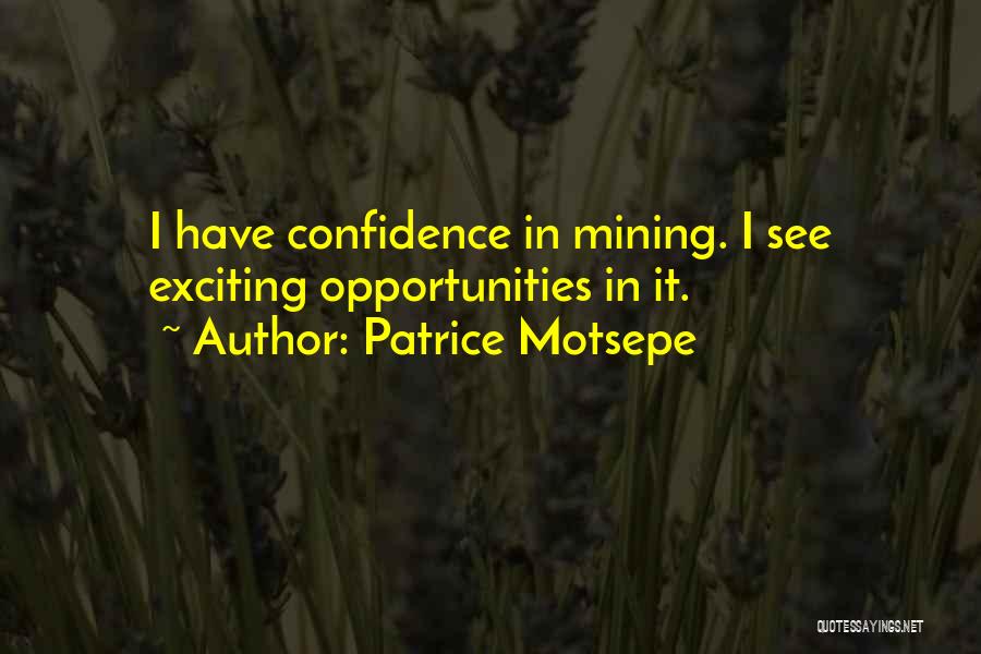 Patrice Motsepe Quotes: I Have Confidence In Mining. I See Exciting Opportunities In It.