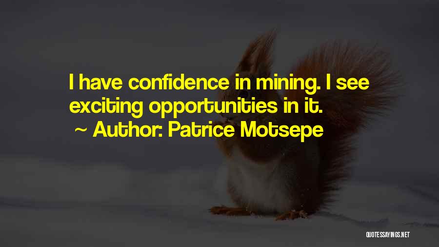 Patrice Motsepe Quotes: I Have Confidence In Mining. I See Exciting Opportunities In It.