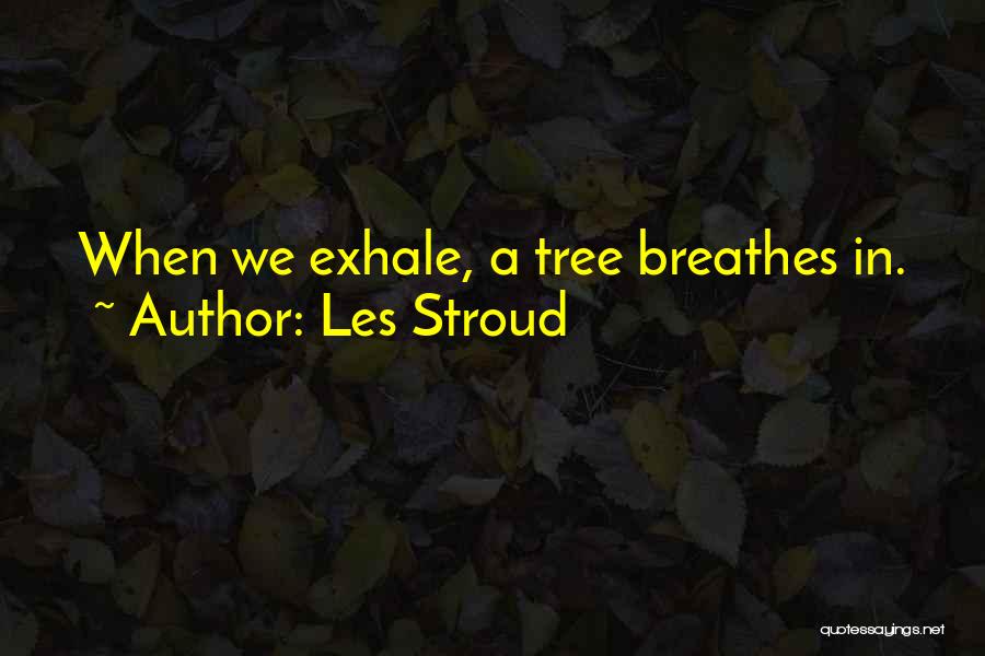 Les Stroud Quotes: When We Exhale, A Tree Breathes In.