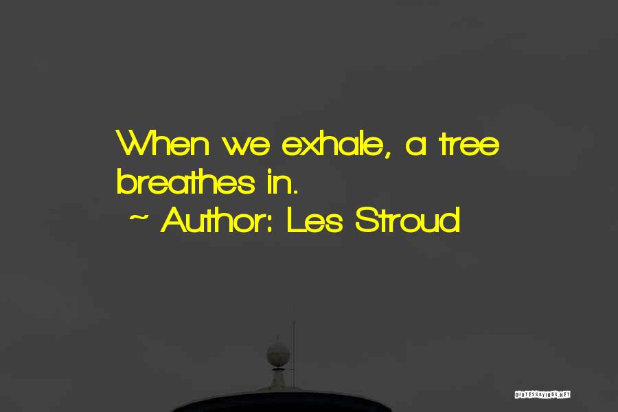 Les Stroud Quotes: When We Exhale, A Tree Breathes In.