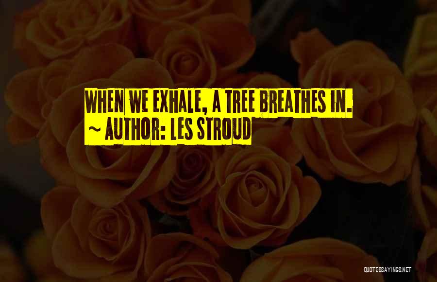 Les Stroud Quotes: When We Exhale, A Tree Breathes In.
