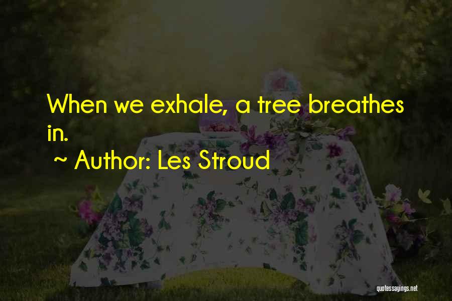 Les Stroud Quotes: When We Exhale, A Tree Breathes In.