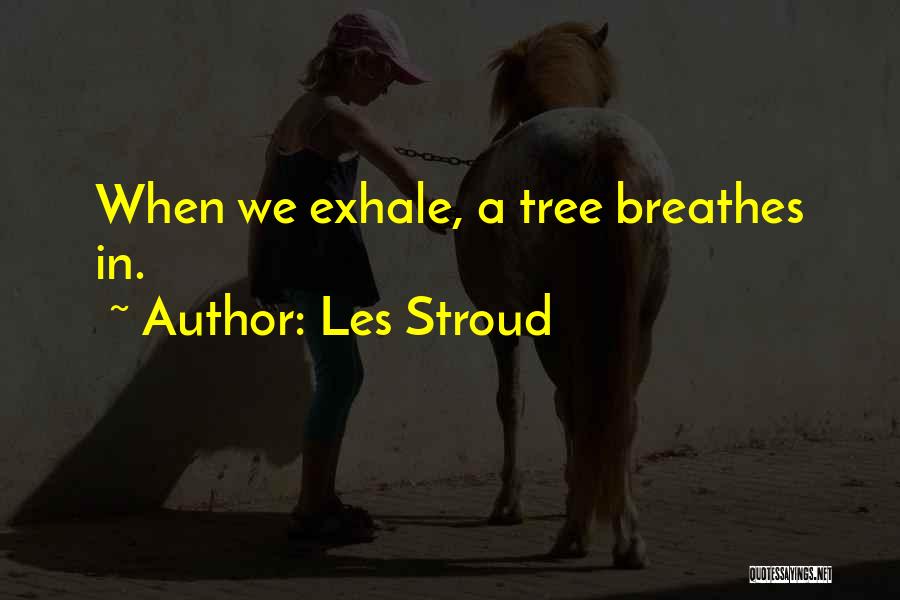 Les Stroud Quotes: When We Exhale, A Tree Breathes In.