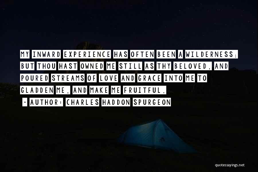 Charles Haddon Spurgeon Quotes: My Inward Experience Has Often Been A Wilderness; But Thou Hast Owned Me Still As Thy Beloved, And Poured Streams