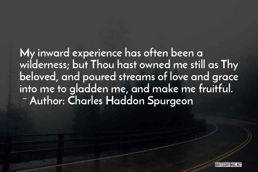 Charles Haddon Spurgeon Quotes: My Inward Experience Has Often Been A Wilderness; But Thou Hast Owned Me Still As Thy Beloved, And Poured Streams