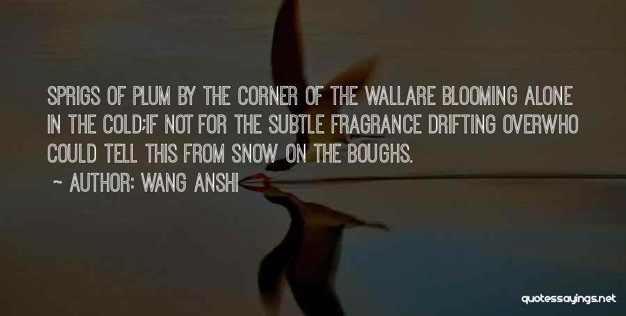 Wang Anshi Quotes: Sprigs Of Plum By The Corner Of The Wallare Blooming Alone In The Cold;if Not For The Subtle Fragrance Drifting