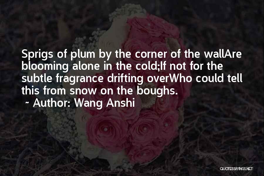 Wang Anshi Quotes: Sprigs Of Plum By The Corner Of The Wallare Blooming Alone In The Cold;if Not For The Subtle Fragrance Drifting