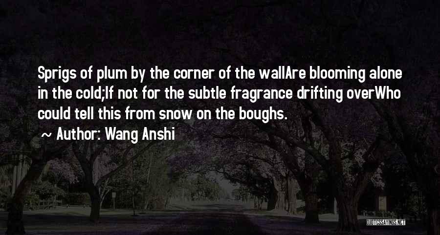 Wang Anshi Quotes: Sprigs Of Plum By The Corner Of The Wallare Blooming Alone In The Cold;if Not For The Subtle Fragrance Drifting