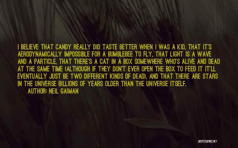 Neil Gaiman Quotes: I Believe That Candy Really Did Taste Better When I Was A Kid, That It's Aerodynamically Impossible For A Bumblebee