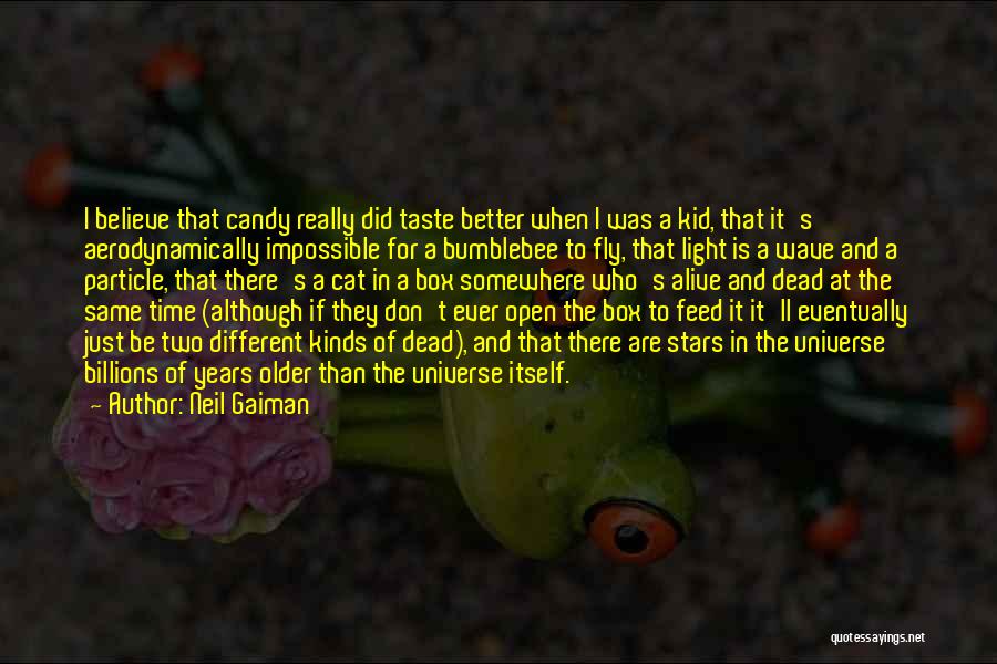 Neil Gaiman Quotes: I Believe That Candy Really Did Taste Better When I Was A Kid, That It's Aerodynamically Impossible For A Bumblebee