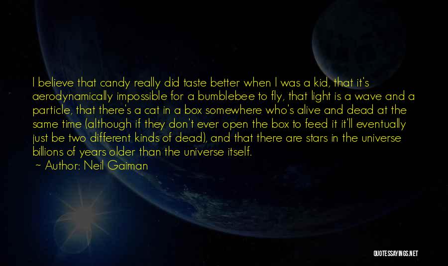 Neil Gaiman Quotes: I Believe That Candy Really Did Taste Better When I Was A Kid, That It's Aerodynamically Impossible For A Bumblebee