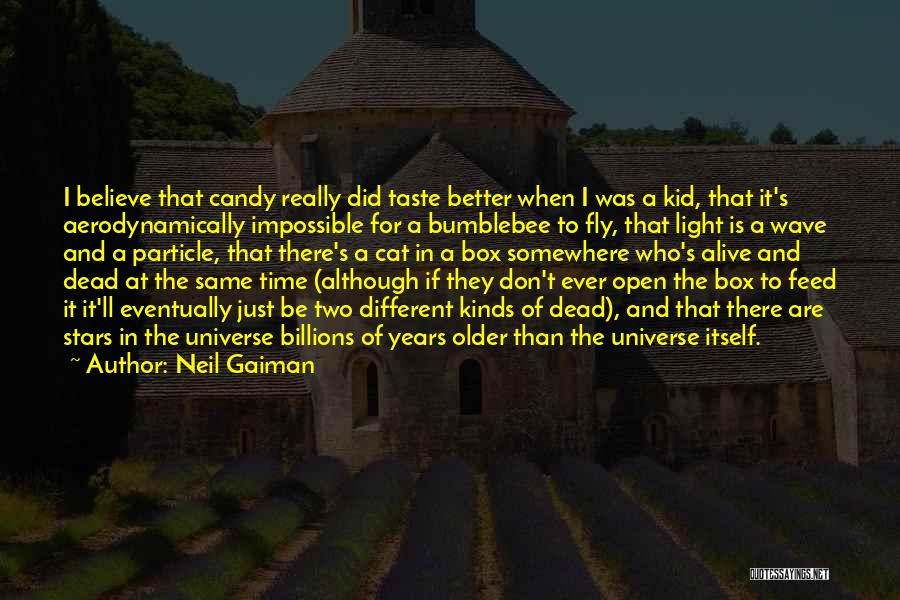 Neil Gaiman Quotes: I Believe That Candy Really Did Taste Better When I Was A Kid, That It's Aerodynamically Impossible For A Bumblebee