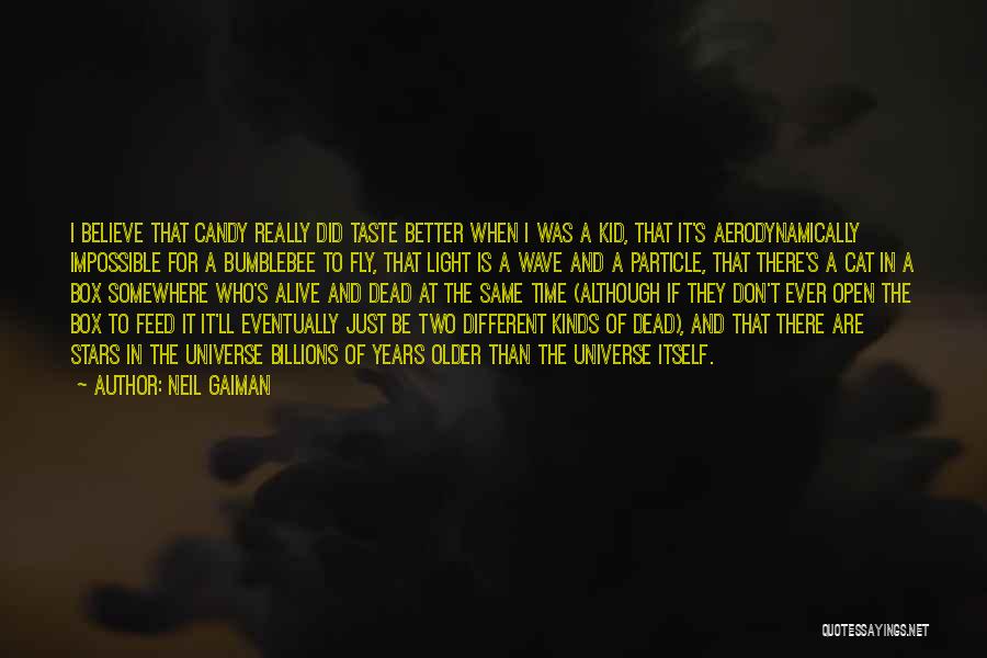 Neil Gaiman Quotes: I Believe That Candy Really Did Taste Better When I Was A Kid, That It's Aerodynamically Impossible For A Bumblebee