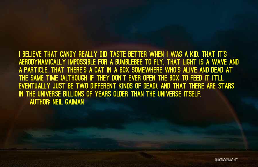 Neil Gaiman Quotes: I Believe That Candy Really Did Taste Better When I Was A Kid, That It's Aerodynamically Impossible For A Bumblebee