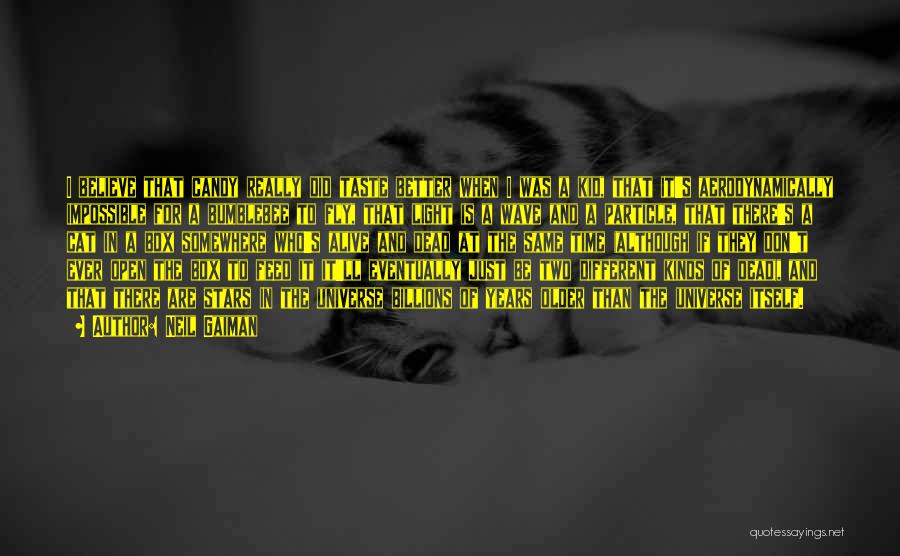 Neil Gaiman Quotes: I Believe That Candy Really Did Taste Better When I Was A Kid, That It's Aerodynamically Impossible For A Bumblebee