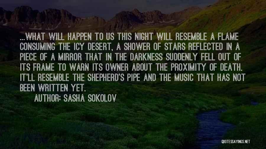 Sasha Sokolov Quotes: ...what Will Happen To Us This Night Will Resemble A Flame Consuming The Icy Desert, A Shower Of Stars Reflected