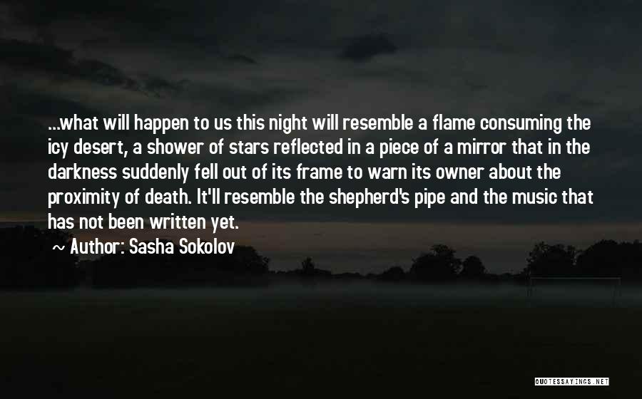 Sasha Sokolov Quotes: ...what Will Happen To Us This Night Will Resemble A Flame Consuming The Icy Desert, A Shower Of Stars Reflected