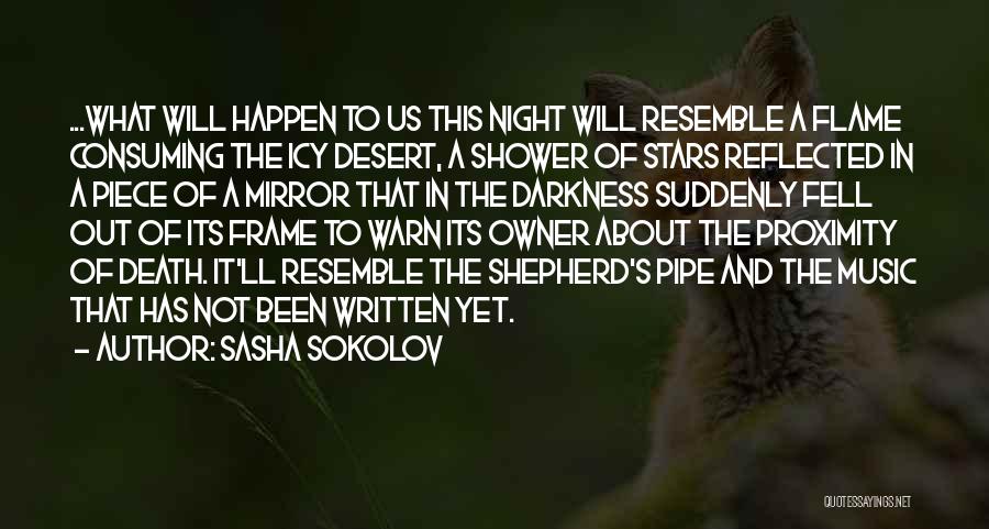 Sasha Sokolov Quotes: ...what Will Happen To Us This Night Will Resemble A Flame Consuming The Icy Desert, A Shower Of Stars Reflected