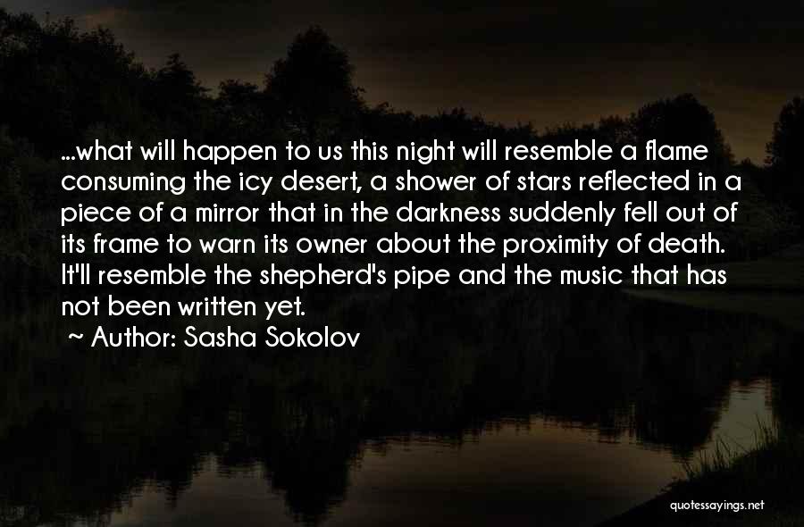 Sasha Sokolov Quotes: ...what Will Happen To Us This Night Will Resemble A Flame Consuming The Icy Desert, A Shower Of Stars Reflected