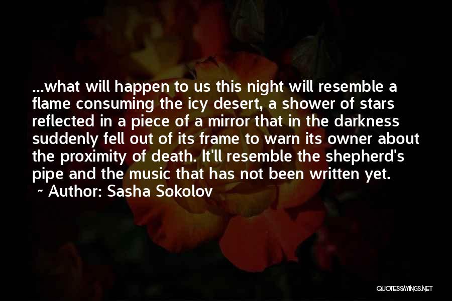 Sasha Sokolov Quotes: ...what Will Happen To Us This Night Will Resemble A Flame Consuming The Icy Desert, A Shower Of Stars Reflected