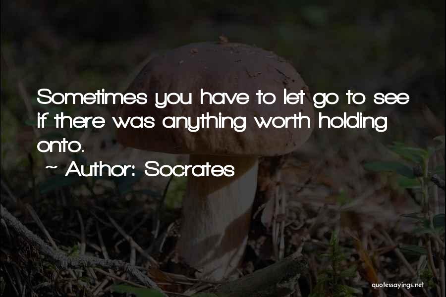 Socrates Quotes: Sometimes You Have To Let Go To See If There Was Anything Worth Holding Onto.