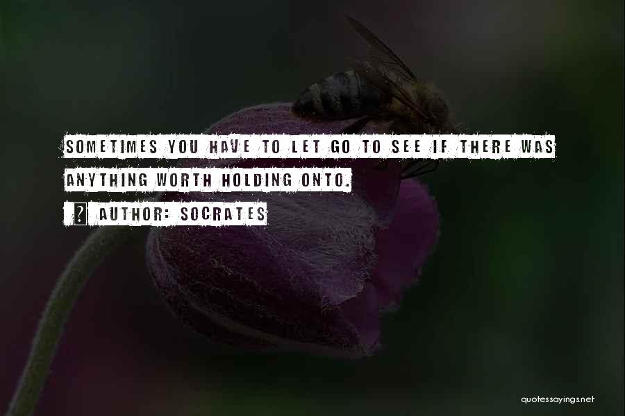 Socrates Quotes: Sometimes You Have To Let Go To See If There Was Anything Worth Holding Onto.