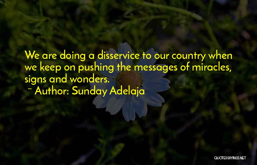 Sunday Adelaja Quotes: We Are Doing A Disservice To Our Country When We Keep On Pushing The Messages Of Miracles, Signs And Wonders.