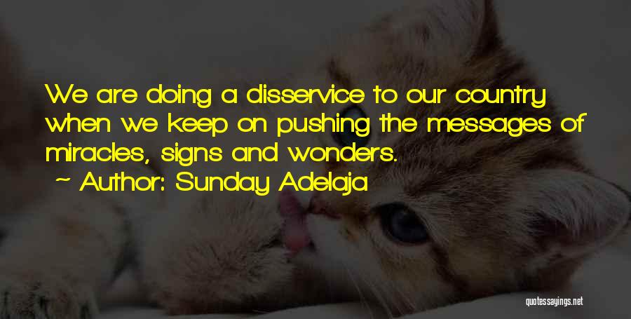 Sunday Adelaja Quotes: We Are Doing A Disservice To Our Country When We Keep On Pushing The Messages Of Miracles, Signs And Wonders.