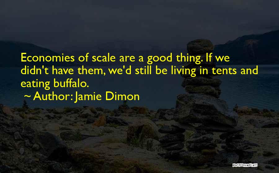 Jamie Dimon Quotes: Economies Of Scale Are A Good Thing. If We Didn't Have Them, We'd Still Be Living In Tents And Eating