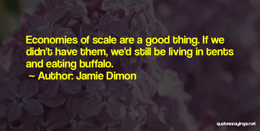 Jamie Dimon Quotes: Economies Of Scale Are A Good Thing. If We Didn't Have Them, We'd Still Be Living In Tents And Eating