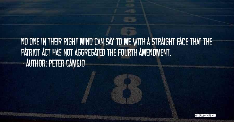 Peter Camejo Quotes: No One In Their Right Mind Can Say To Me With A Straight Face That The Patriot Act Has Not