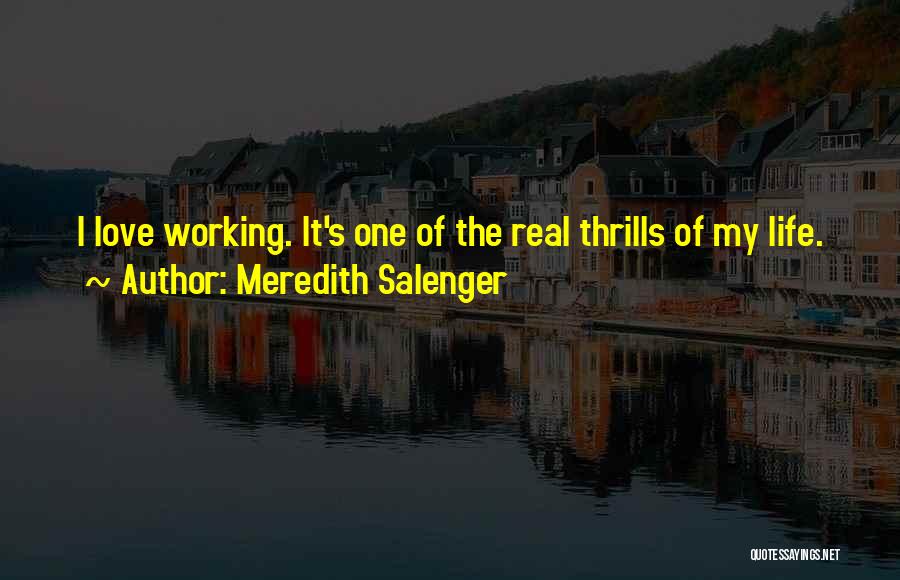 Meredith Salenger Quotes: I Love Working. It's One Of The Real Thrills Of My Life.