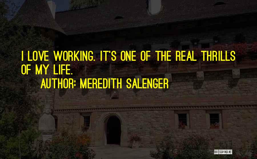 Meredith Salenger Quotes: I Love Working. It's One Of The Real Thrills Of My Life.