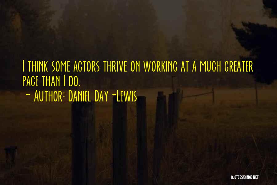 Daniel Day-Lewis Quotes: I Think Some Actors Thrive On Working At A Much Greater Pace Than I Do.