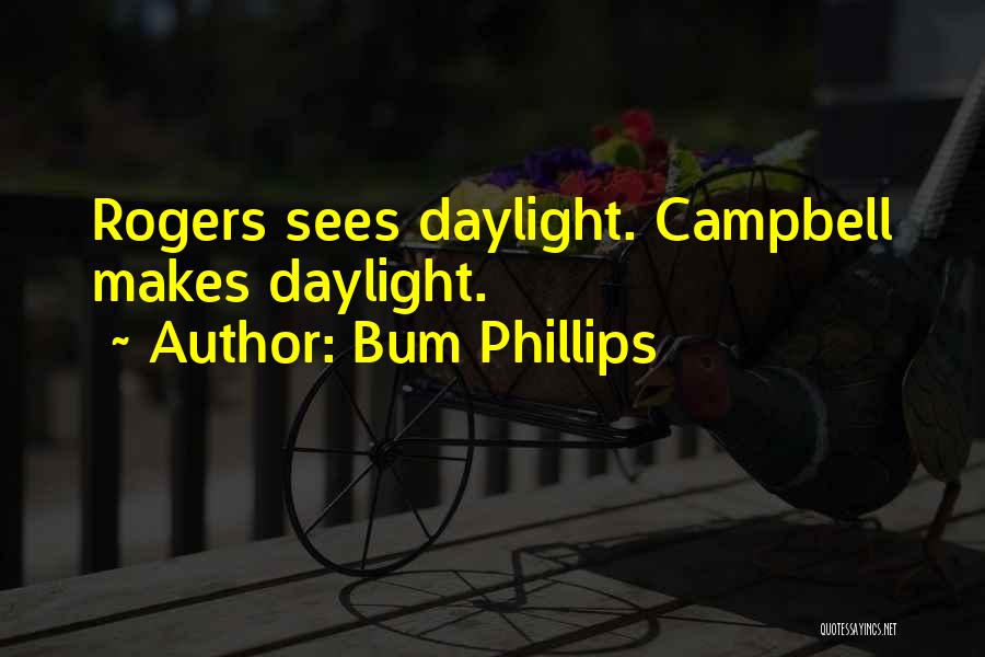Bum Phillips Quotes: Rogers Sees Daylight. Campbell Makes Daylight.