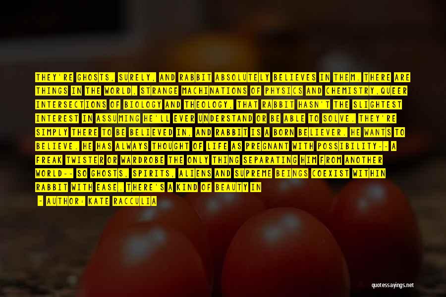 Kate Racculia Quotes: They're Ghosts, Surely, And Rabbit Absolutely Believes In Them. There Are Things In The World, Strange Machinations Of Physics And