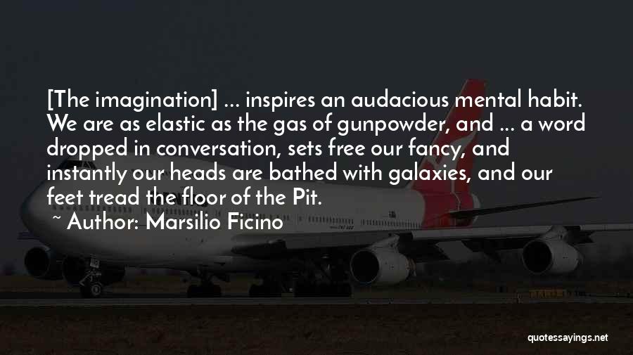 Marsilio Ficino Quotes: [the Imagination] ... Inspires An Audacious Mental Habit. We Are As Elastic As The Gas Of Gunpowder, And ... A