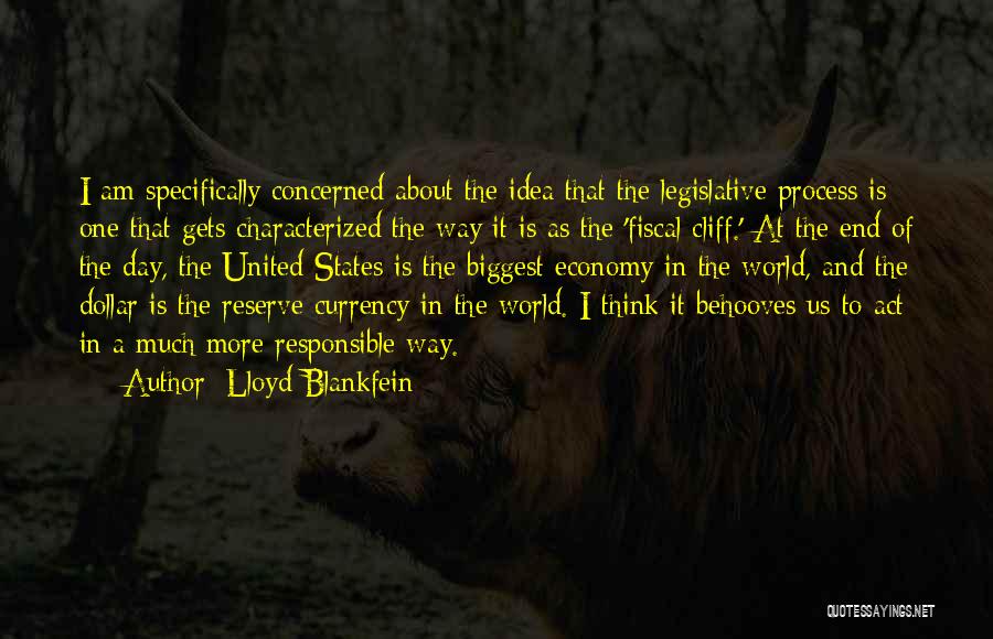 Lloyd Blankfein Quotes: I Am Specifically Concerned About The Idea That The Legislative Process Is One That Gets Characterized The Way It Is