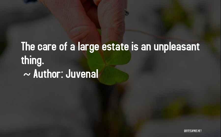 Juvenal Quotes: The Care Of A Large Estate Is An Unpleasant Thing.